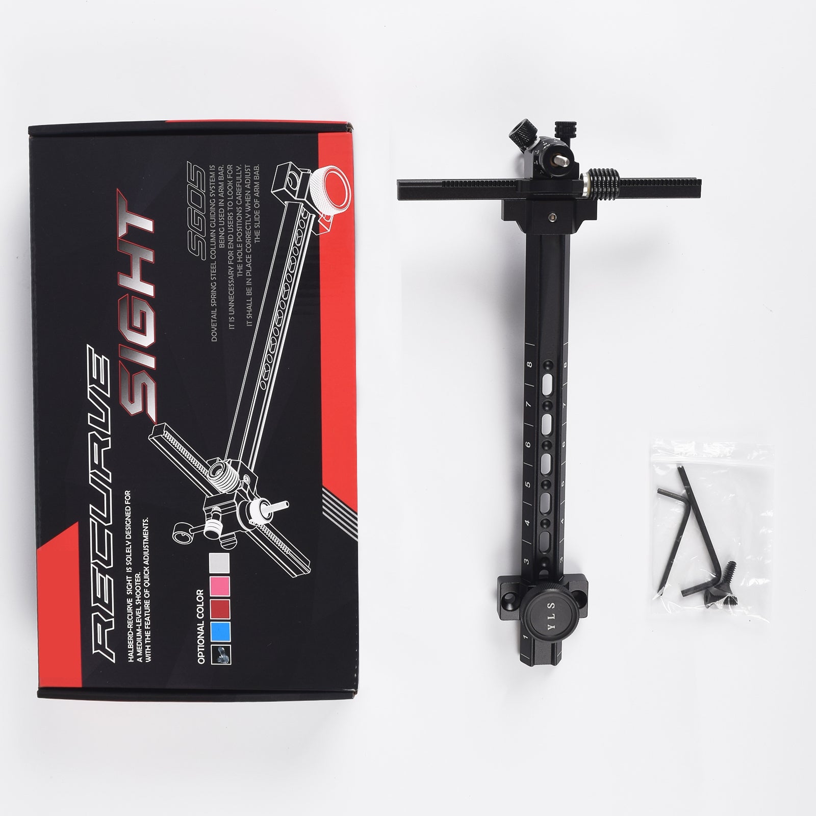 YLS Archery Recurve Bow Sight 6inch Adjustable T-Shaped for Shooting Practice