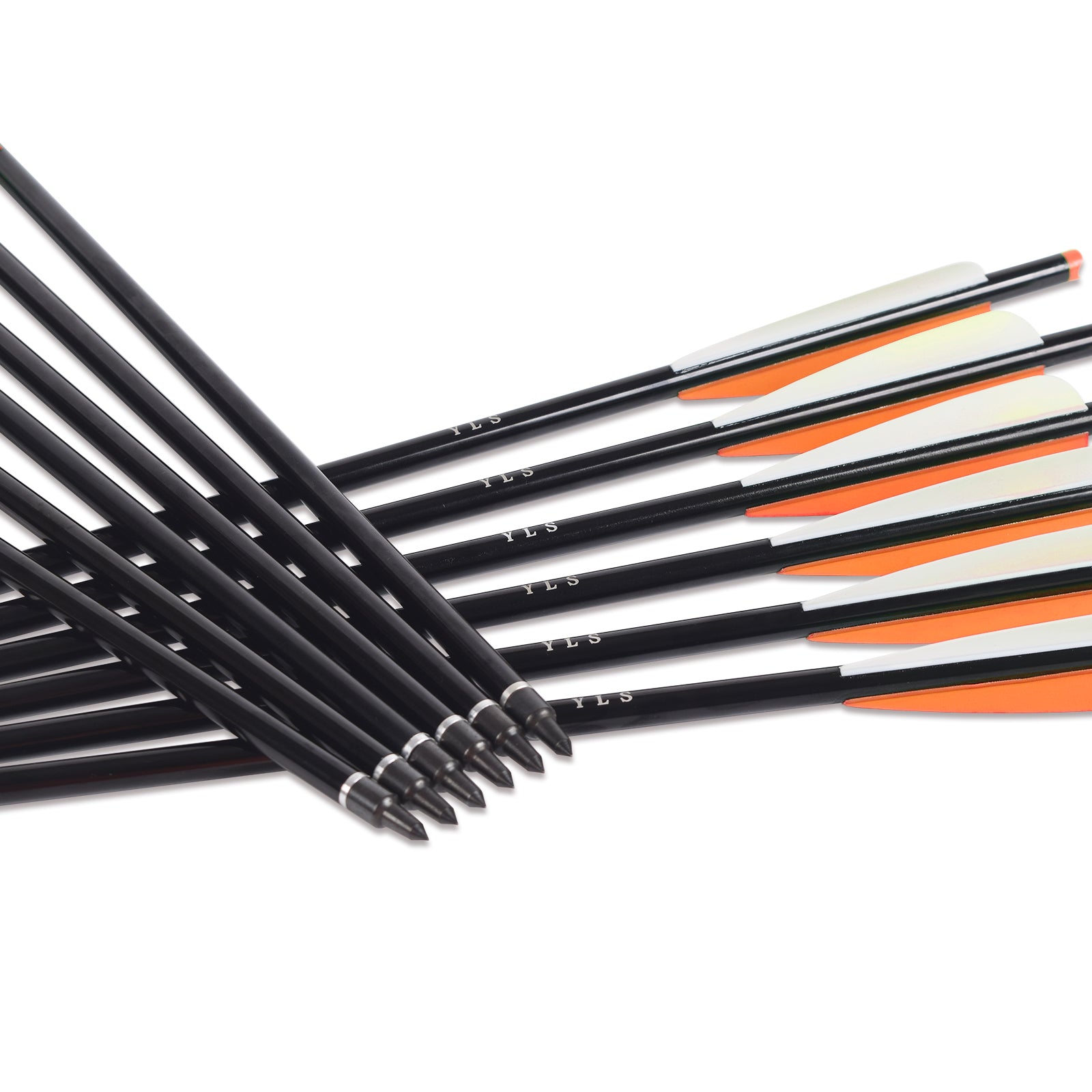 YLS Archery Arrows Aluminium Crossbow Bolts 20 Inch with 4" Vanes Replaced Arrowhead Tip 12pcs