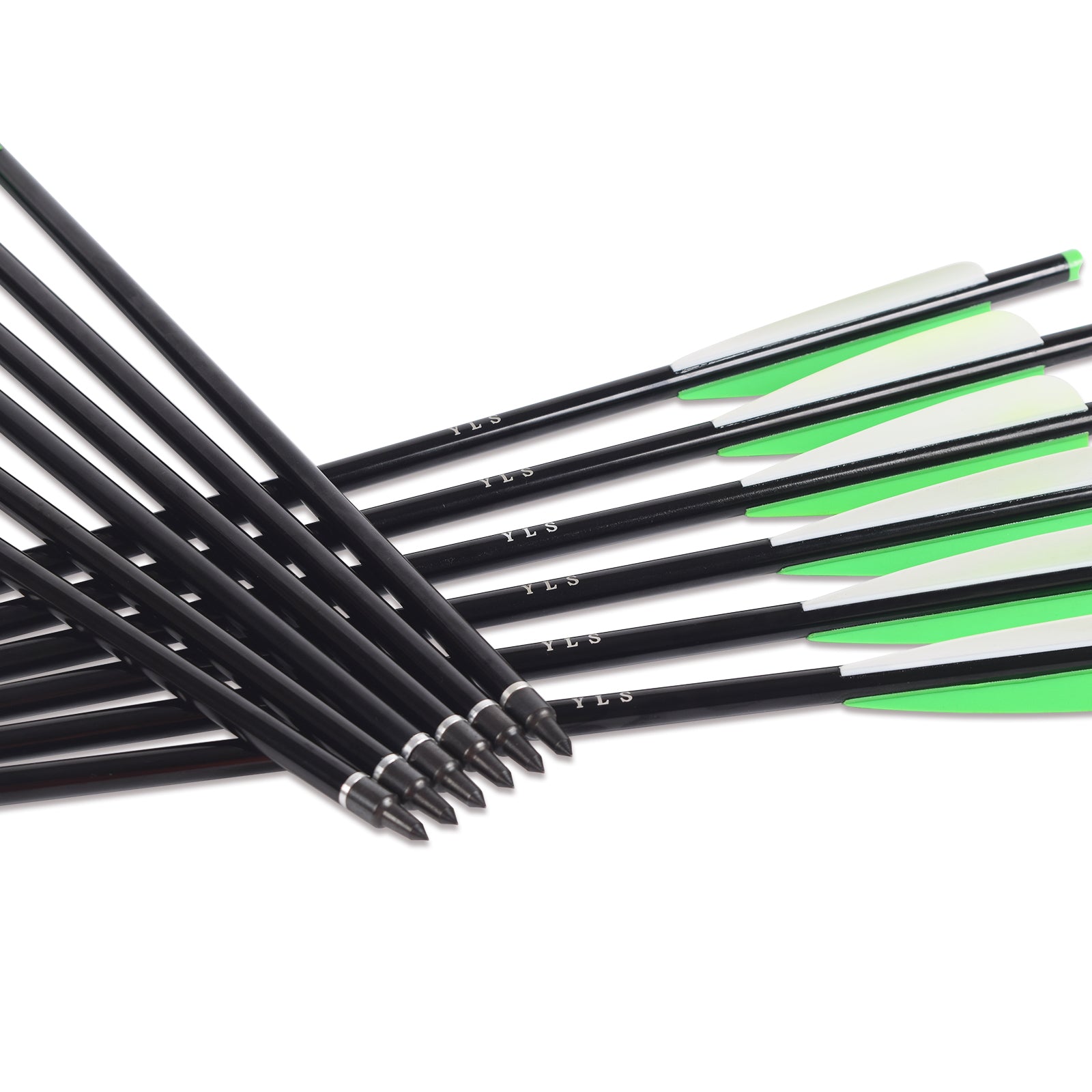 YLS Archery Aluminium Arrows Crossbow Bolts 18 Inch for Outdoor Shooting Hunting 12pcs