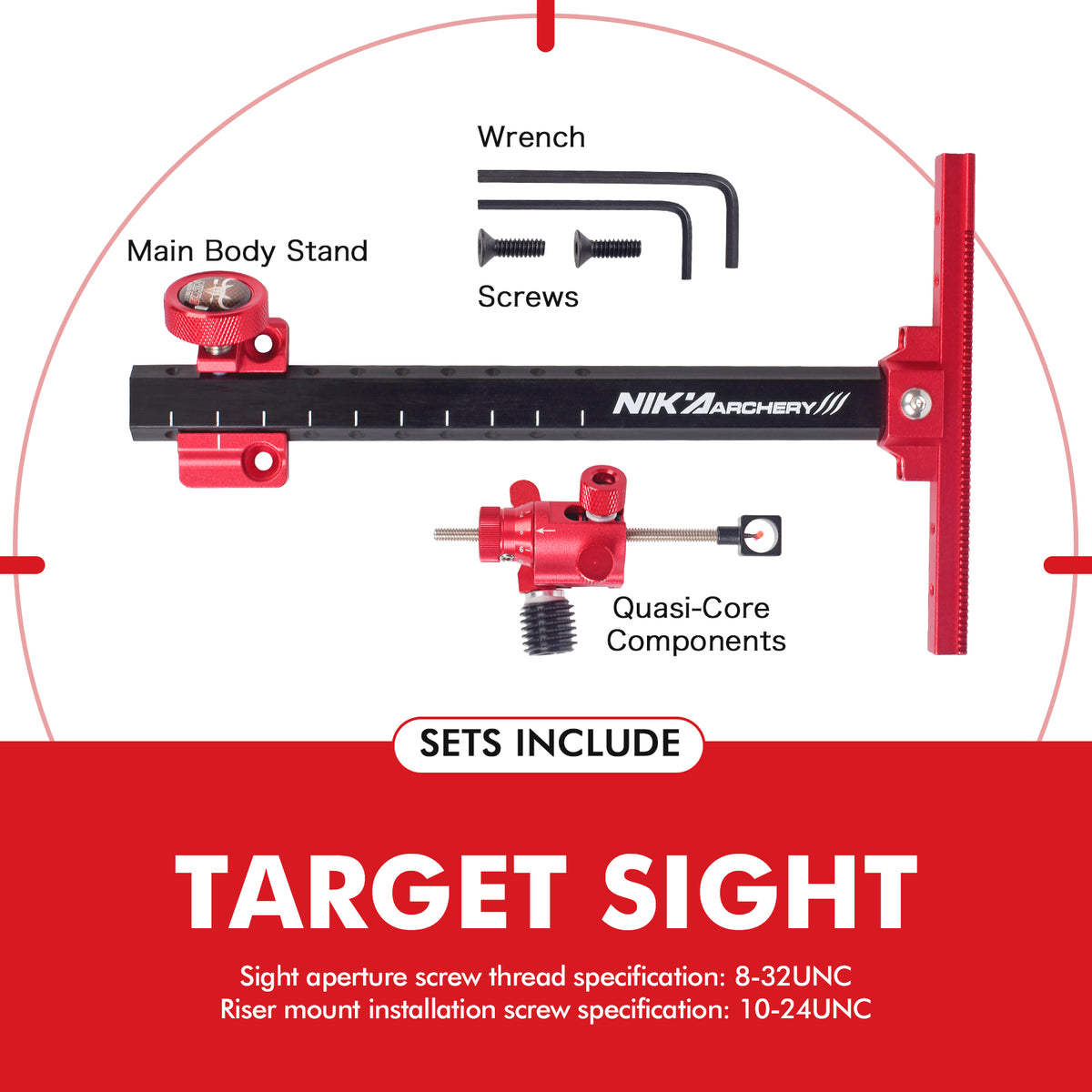 Nika Archery SG07 9inch Carbon Recurve Sight RH