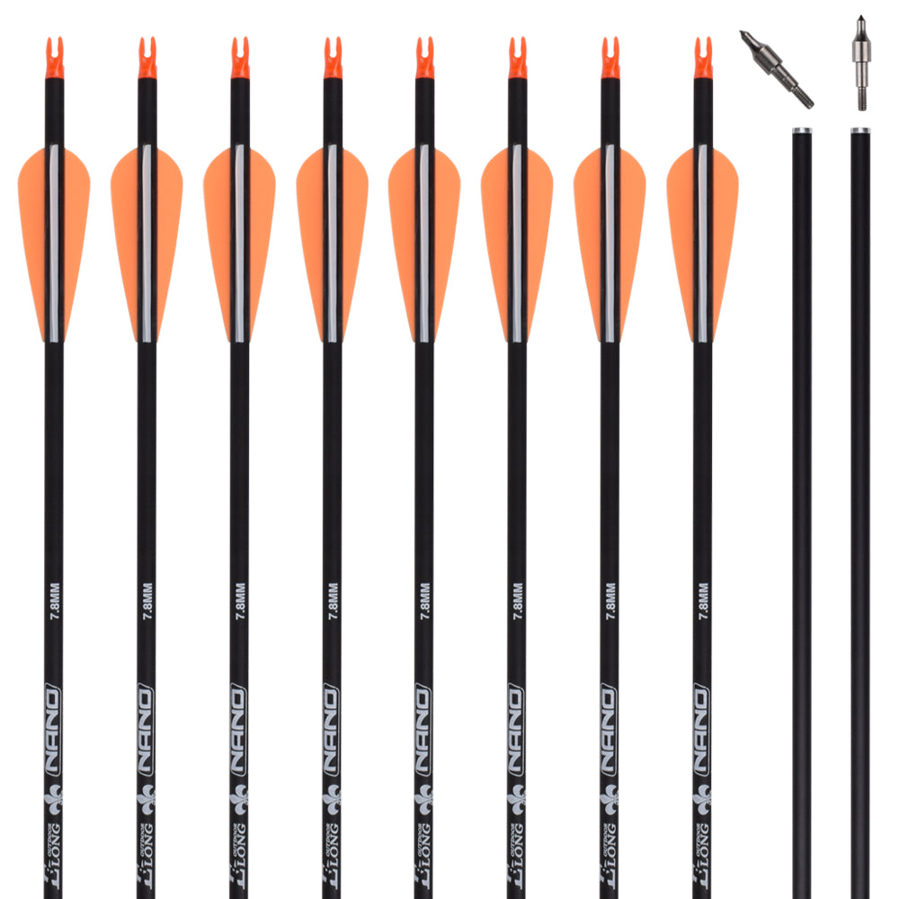 Flecha de carbono de 28-30 pulgadas, tiro con arco, flechas de práctica de caza, 12 piezas EE. UU.