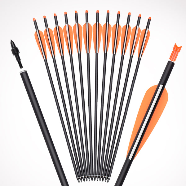 6/12pcs Crossbow Bolts 16 18 20 22 Inch Aluminum Arrows with 4" Vanes Moon Nocks