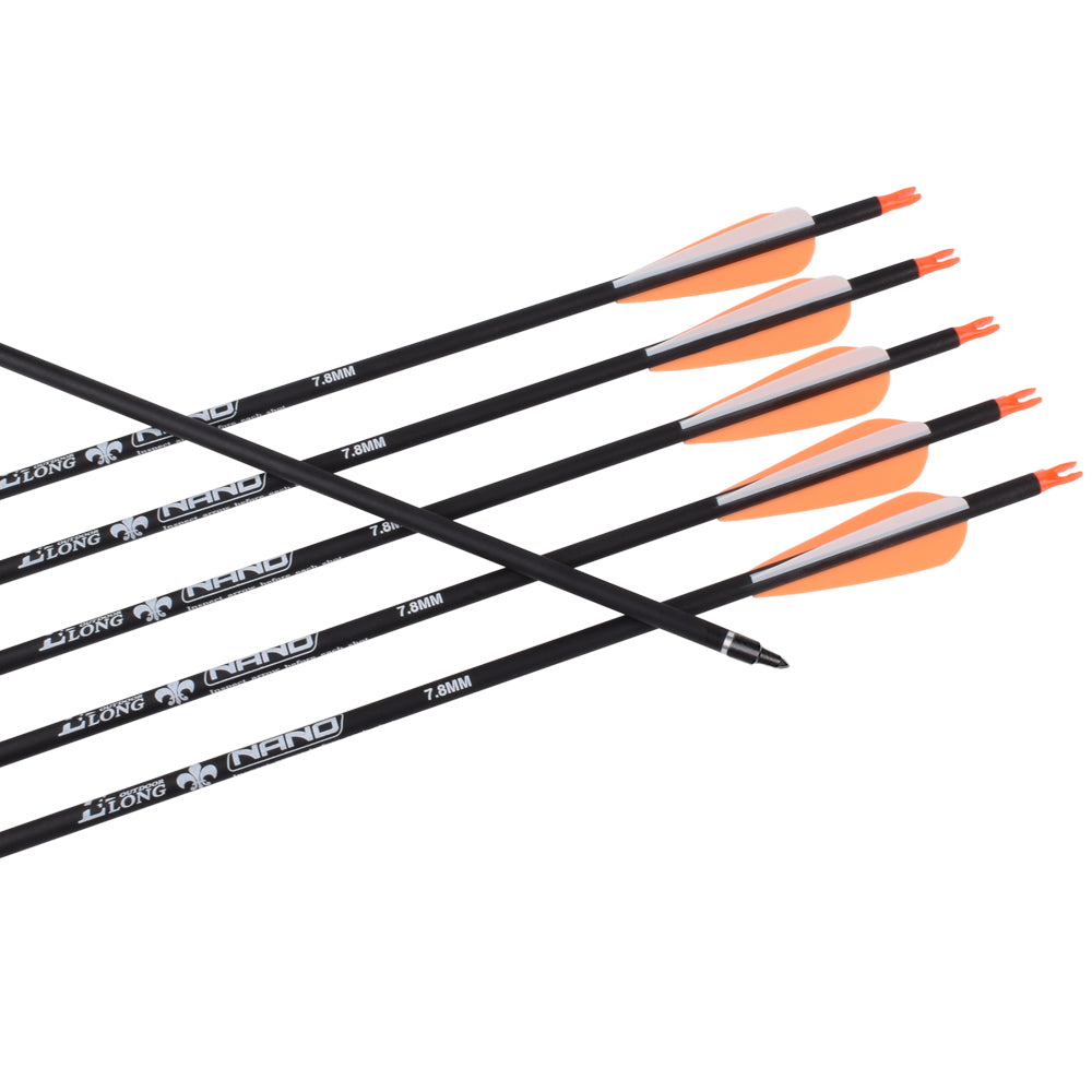 Youth Archery Carbon Arrows for Compound & Recurve & Traditional Bow (Pack of 12)