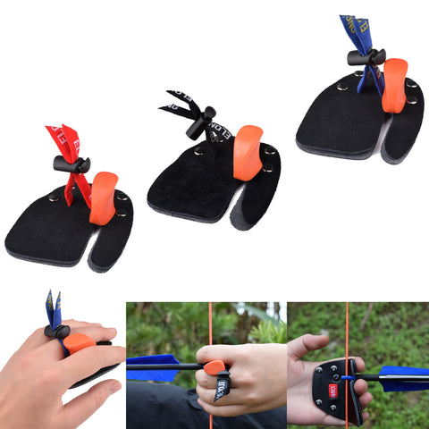 Archery  Leather Finger Protector Guard Glove Tab For Right Hand