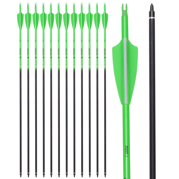 12pcs 22-36 inch Archery Arrows Hunting Practice Arrows Removable Tips for Compound & Recurve Bow