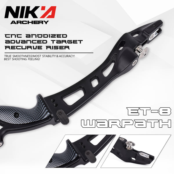 ET-8 Warpath Riser 25"ILF 6061 Aluminum Archery Riser For Recurve Bow Target Shooting For Left Hand
