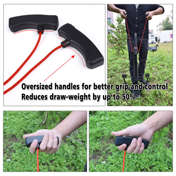 Archery Crossbow Cocking Device 3-Finger Cocker Rope DoubleT Handle Strings US
