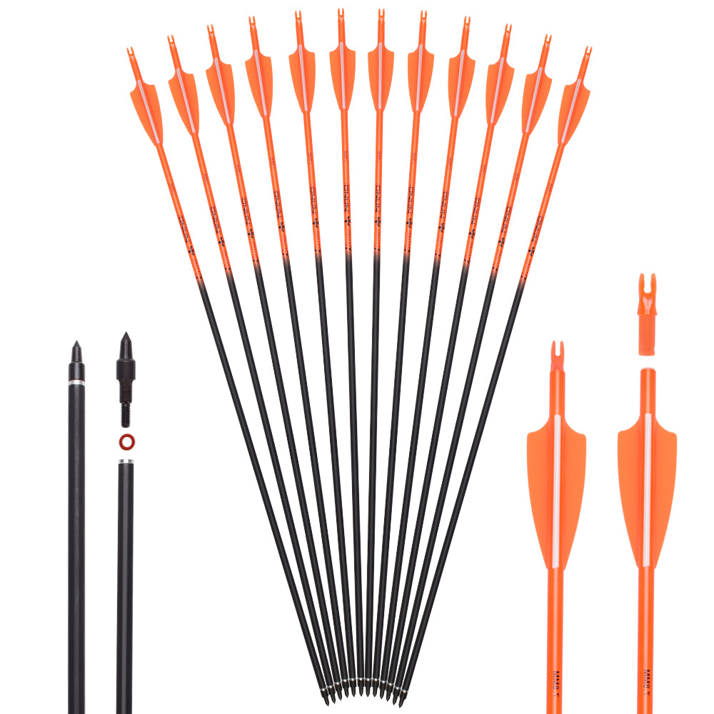 22-36inch Archery Arrows Hunting Practice Arrows Removable Tips for Compound & Recurve Bow