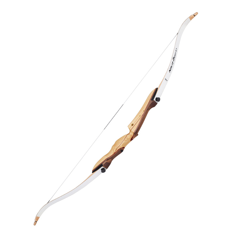 Arco de madera con extremidades X1 para mano izquierda para tiro con arco principiante y práctica 