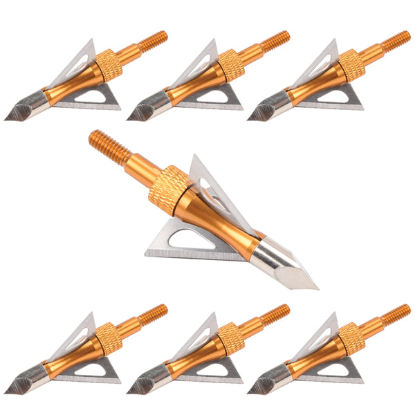 6X Broadheads Archery Hunting Arrowhead 100Gr 3 Blades with Case US