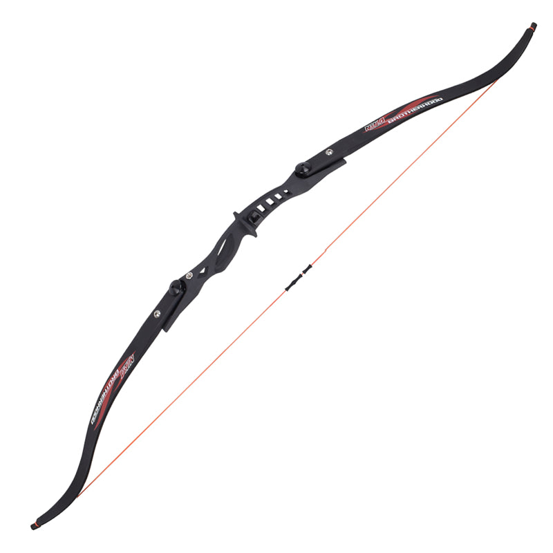 60" 20lbs Recurve Bow For CS Archery Tag Game Sports Target Shooting Black ET-2 Riser with Brotherhood Limb