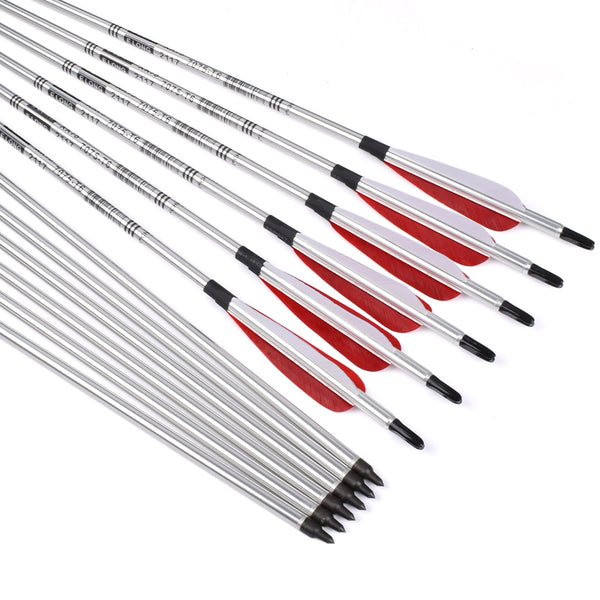 22-34 inch Aluminum Arrow Turkey Feather Archery Shooting Practice
