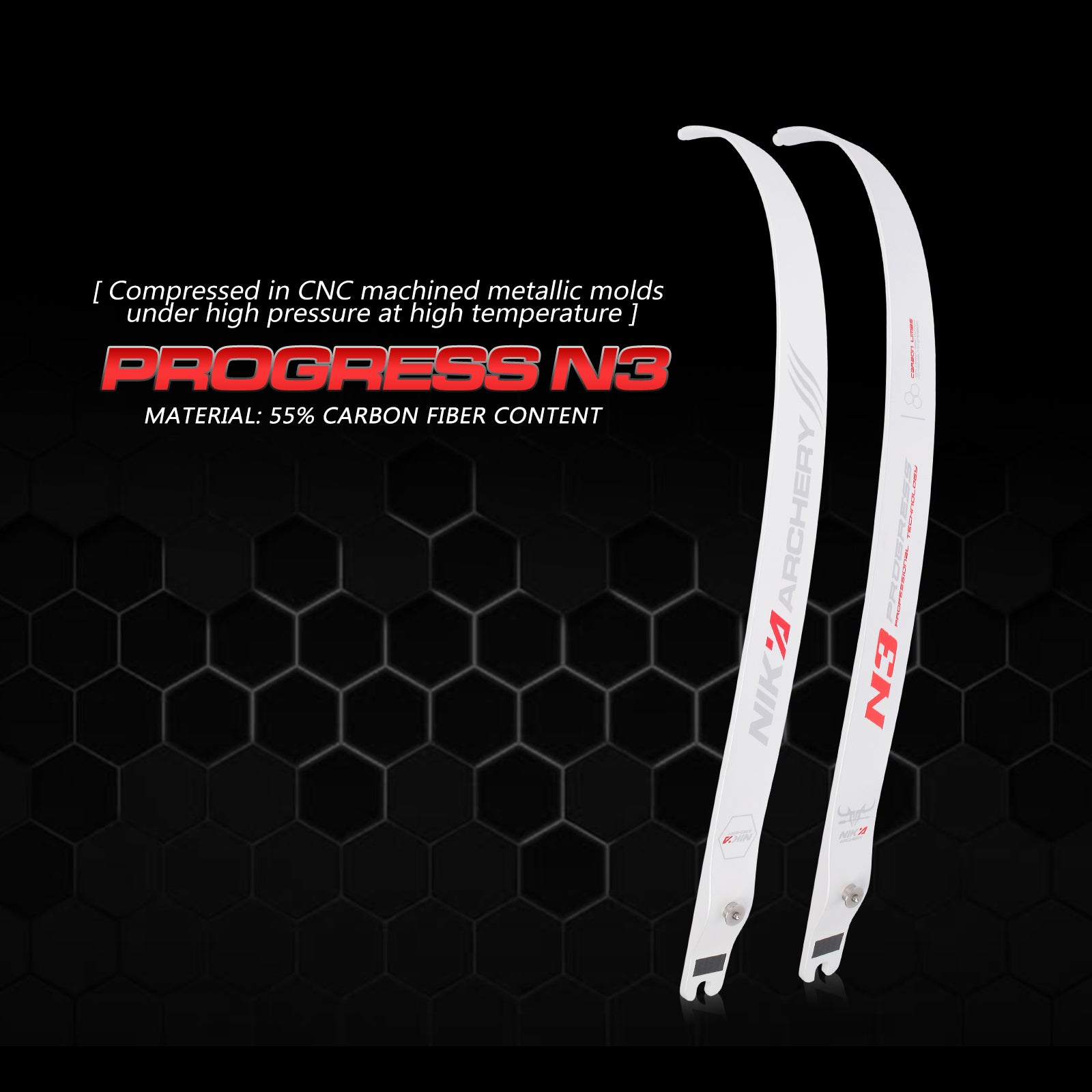Newest 68'' 70'' @25H 55% Carbon Fiber Content N3 Limbs Progress Series 16-50LBS with Quick-drying Sportswear