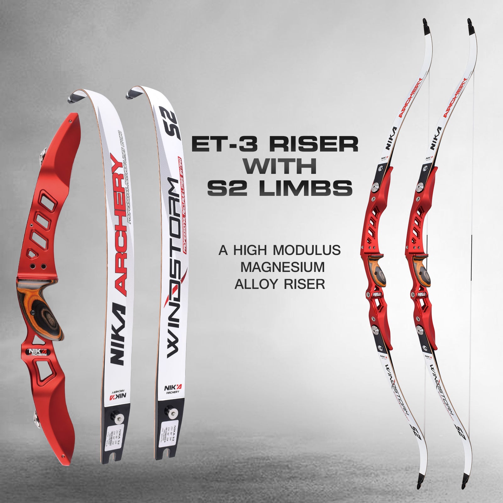 ET-3 ILF Riser with S2 Laminated Limbs Recurve Bow Target Shootig for