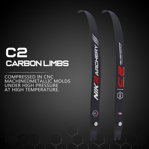 Newest C2 limb 68"@25 Recurve Bow Limbs ILF Carbon Llimbs Black
