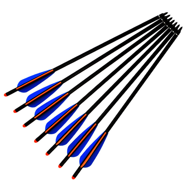 12pcs Crossbow Bolts 16 18 20 22 Inch Aluminum Arrows with 4" Vanes Moon Nocks