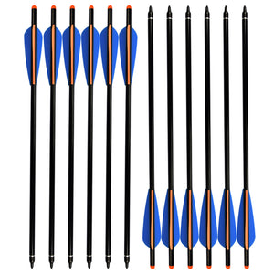 12pcs Crossbow Bolts 16 18 20 22 Inch Aluminum Arrows with 4" Vanes Moon Nocks