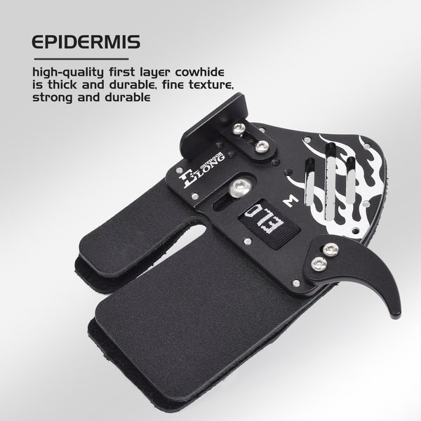 NEW Leather Aluminum Archery Recurve Bow Finger Tab for Right Hand