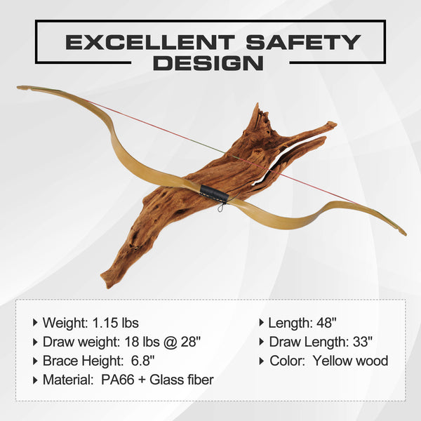 ET-4 Traditional Bow for Archery Target Shooting 18lbs/25lbs