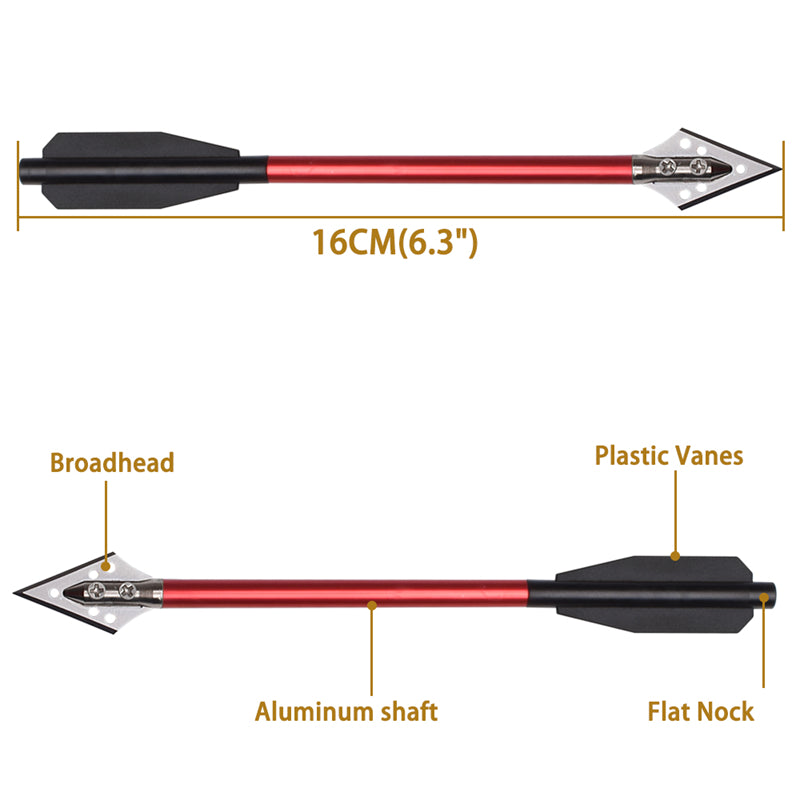 3/6PCS 6.5 Inch Aluminium Crossbow Bolts with Broadheads Steel Tips US