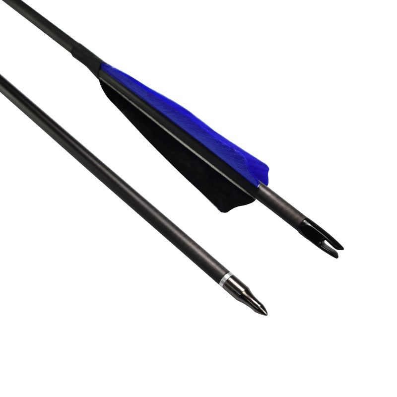 ID 6,2 mm 22-36 pulgadas SP500 Flecha de fibra de carbono Tiro con arco de plumas de pavo 