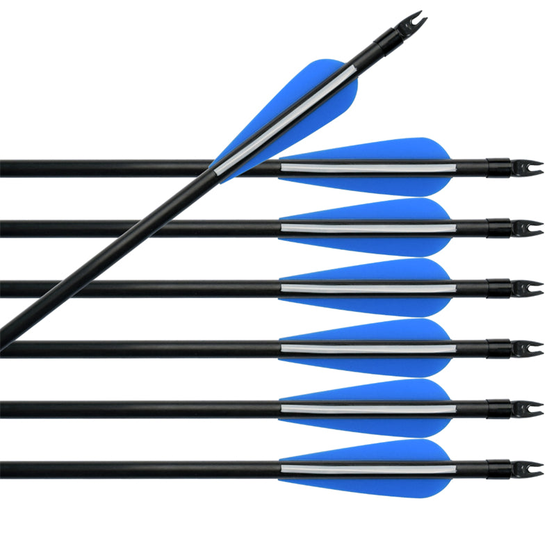 Flecha de eje de fibra de vidrio con identificación de 22-36 pulgadas, 6mm, para tiro con arco, deportes al aire libre 