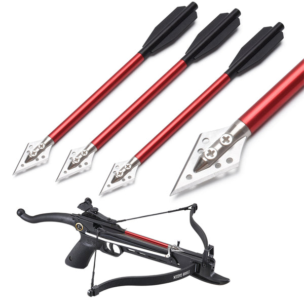 3/6PCS 6.5 Inch Aluminium Crossbow Bolts with Broadheads Steel Tips US