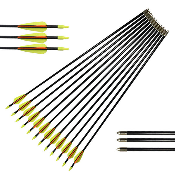 Youth Archery Fiberglass Arrows for Recurve bow Target Shooting (Pack of 12)