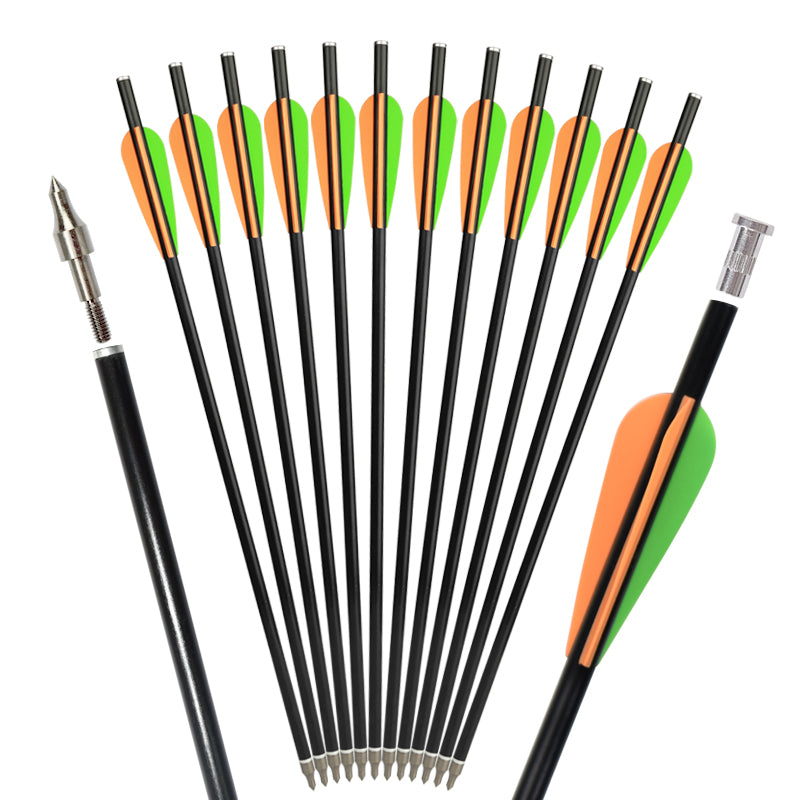 12Pcs 16-18inch Fiberglass Crossbow Bolts With Screw Point US