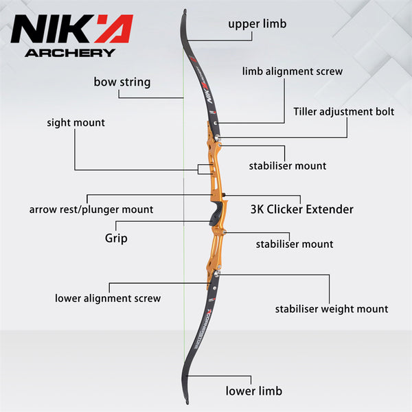 ET-8 68" Recurve Bow with 12-30LBS C1 Carbon Limb For Outdoor Sport Shooting Right Hand